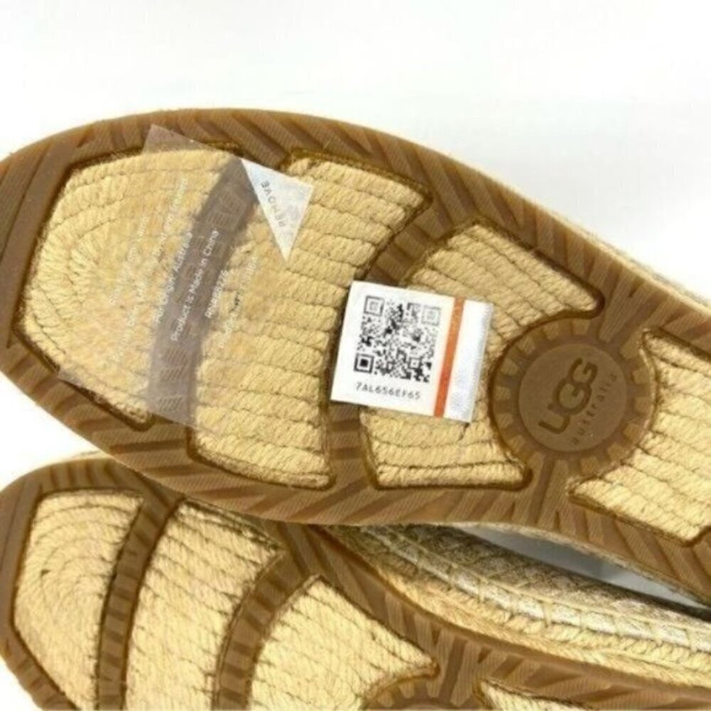 Ugg Womens Sandrinne Metallic Leather Espadrille Slip On Shoes - Picture 13 of 14